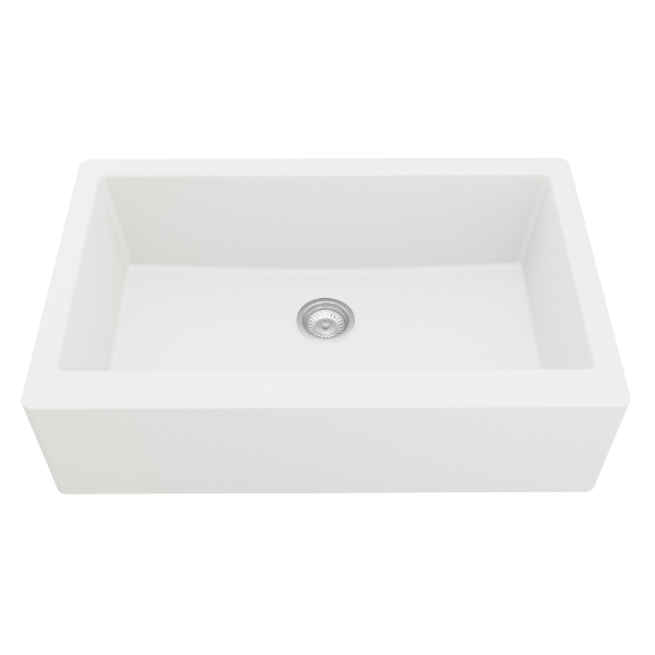 Premium Karran Farmhouse Quartz Sink - White